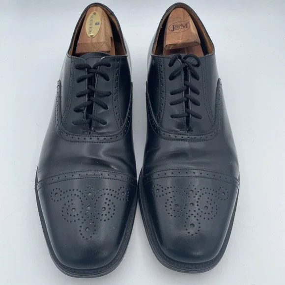 William Chatsworth Black Wing‎ Tip Vintage Dress Shoes Made England 11D